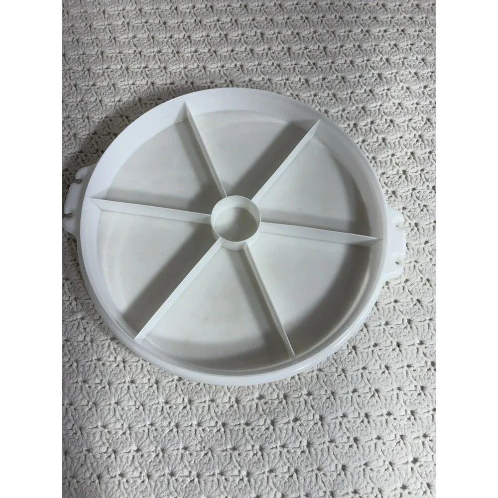 Tupperware 405-2 Party Susan Divided Relish Veggie Tray Lid 224-11 Vintage